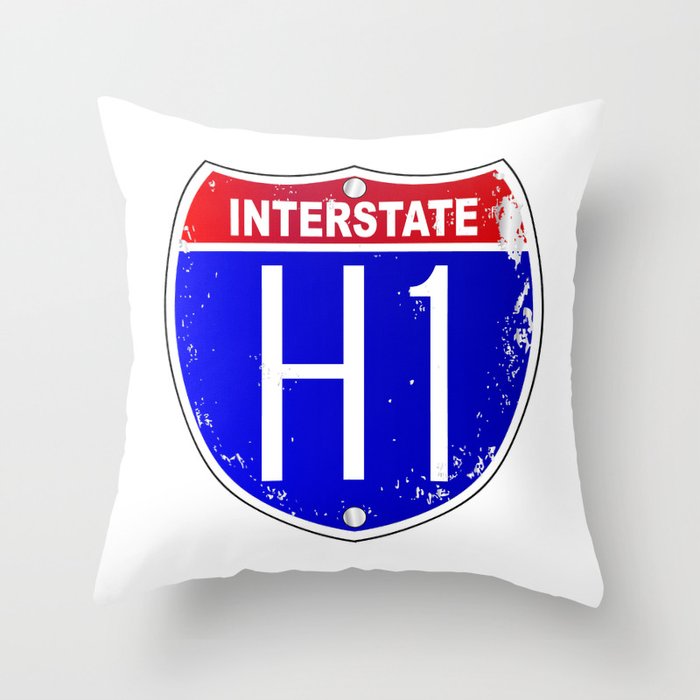 Hawaii Interstate Sign Throw Pillow