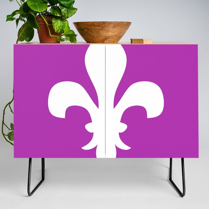 Fleur de Lis (White & Purple) Credenza