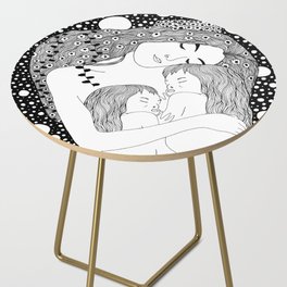 Gustav Klimt - Motherhood (mother and two daughters) Side Table