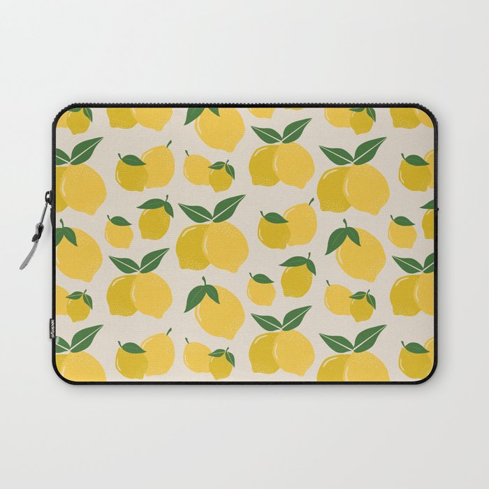 Les Citrons | 01 - Retro Lemon Print Abstract Lemons Laptop Sleeve