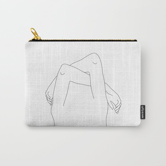 Arms and hands minimal line drawing illustration - Dane Carry-All Pouch