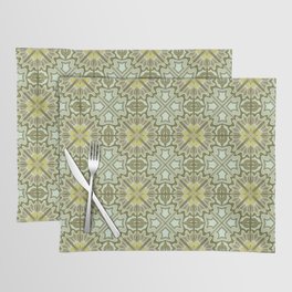 Summer yellow vintage abstract floral pattern  Placemat