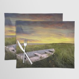 Stranded Row Boat in the Beach Grass at Sunrise on the shore on Prince Edward Island Placemat