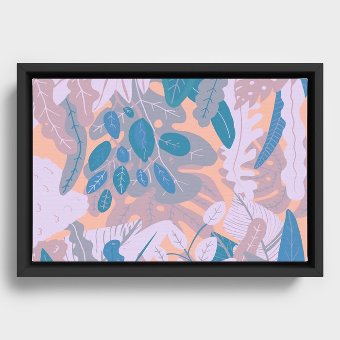 pastel flower pattern Framed Canvas