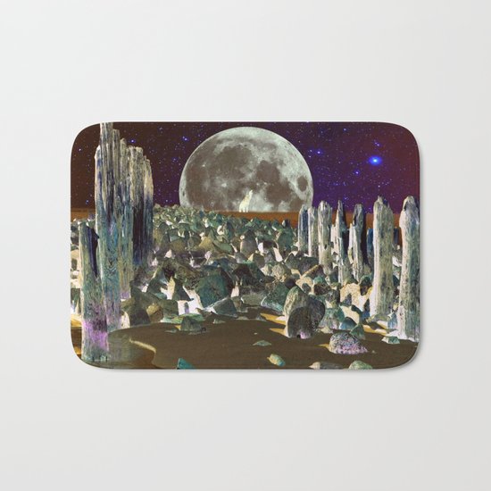 wolf moon nigth Bath Mat