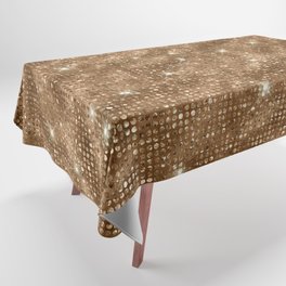 Bronze Diamond Studded Glam Pattern Tablecloth