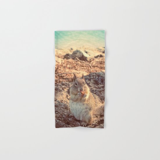 Happy Fluffy Squirrel Hand & Bath Towel