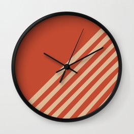 orange hand-drawn striped graphic design Wall Clock
