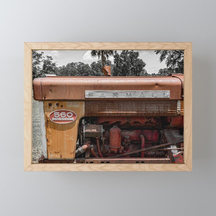 Rusty Red McCormick 560 Vintage Farmall Tractor  Framed Mini Art Print