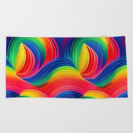 Knit Ball Rainbow Beach Towel