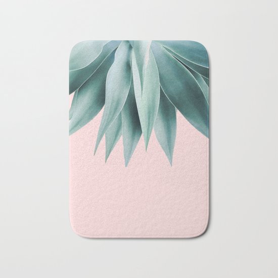 Agave fringe - blush Bath Mat