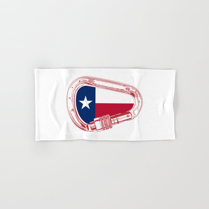 Texas Flag Climbing Carabiner Hand & Bath Towel