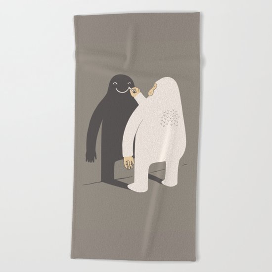 Smile my shadow Beach Towel