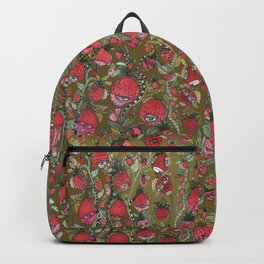 Strawberry Friends in Dark Green Backpack