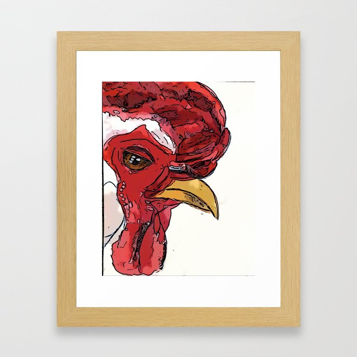 Pensive chicken Framed Art Print