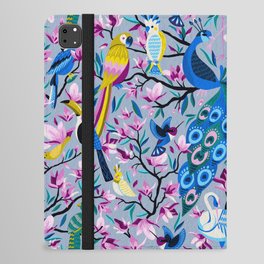 Tropical Birds Tree of Life – Powder Blue iPad Folio Case