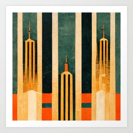 Travel Series - New York City (NYC) Skyline #5 Art Print Art Print