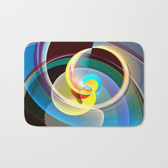 Modern colourful abstract with circles in motion Bath Mat