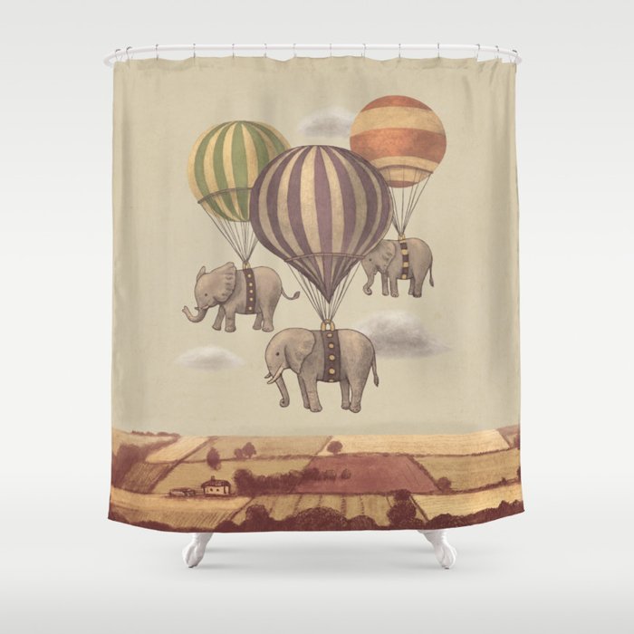 Flight of The Elephants Shower Curtain