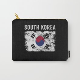 South Korea Flag Distressed Carry-All Pouch | Present, World, Gift, Politics, Southkorean, Pride, Girl, Retro, Vintage, Graphicdesign 
