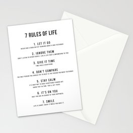 7 RULES OF LIFE Stationery Card