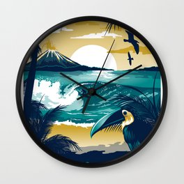 Costa Rica Vintage Travel Poster Wall Clock