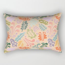 Block print leaves pattern peachy Rectangular Pillow