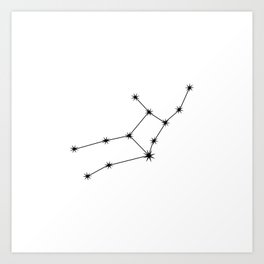 VIRGO White & Black – Zodiac Astrology Star Constellation Art Print