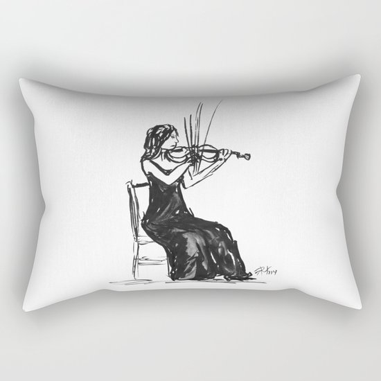 Playing the violin Rectangular Pillow