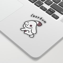 lazybum bunny dog Sticker