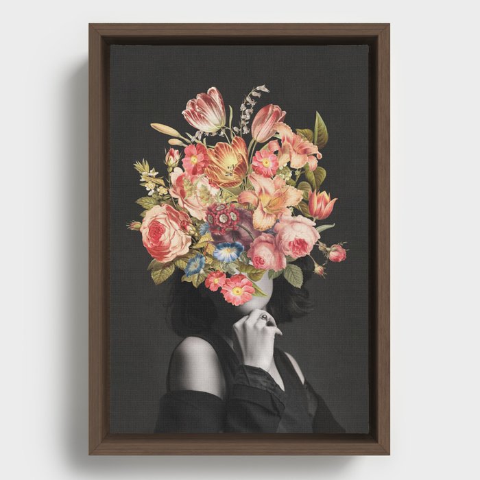 Vintage floral bouquet Framed Canvas