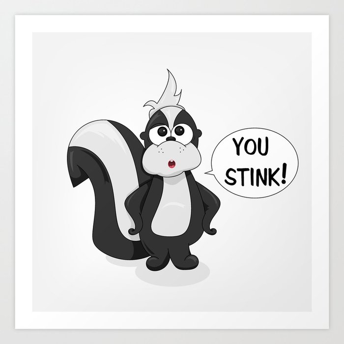 Vector Cartoon Illustration Of A Cute Skunk Art Print By Emirsimsek Society6