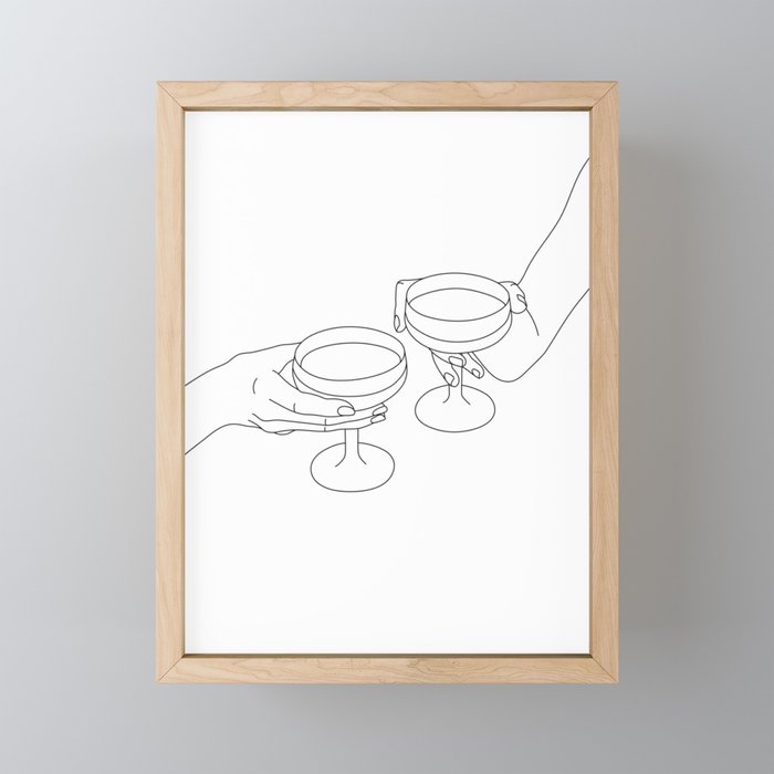 Cheers Drinking Buddies Framed Mini Art Print