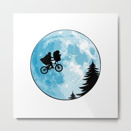 E.T. Metal Print | Extraterrestrial, Moon, Bicycle, Jump, Fly, Pine, Graphicdesign, Kid, Digital, Boy 