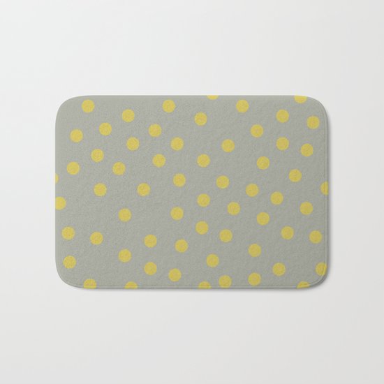 Simply Dots Mod Yellow on Retro Gray Bath Mat