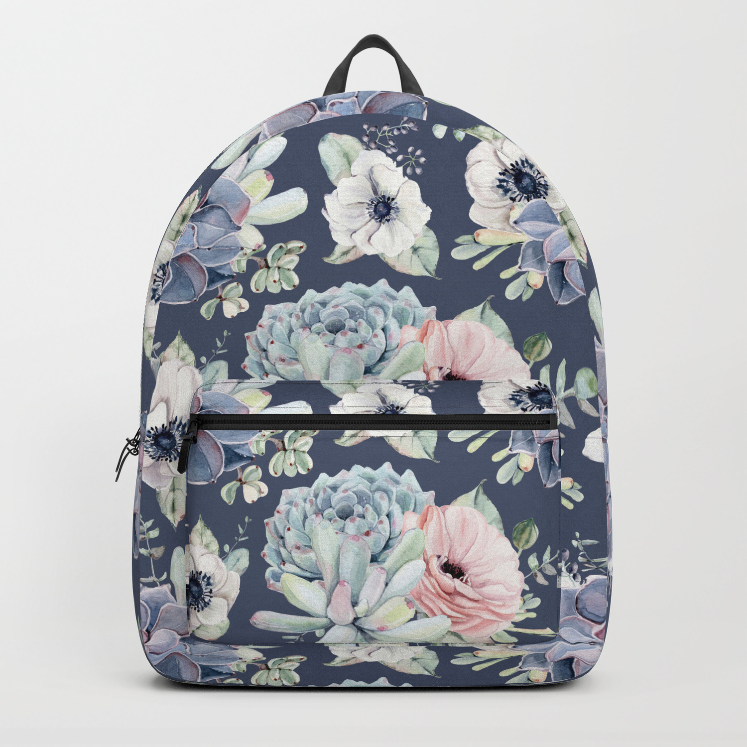 navy blue pink backpack