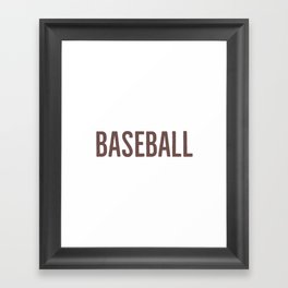 Baseball Typography Framed Art Print