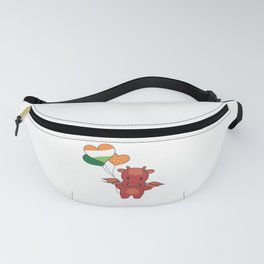 Dragon With Ireland Balloons Cute Animals Fanny Pack