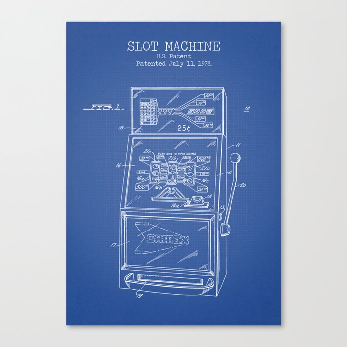 Slot Machine blueprint Canvas Print