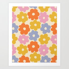 Simple Flower Pattern #1 Art Print