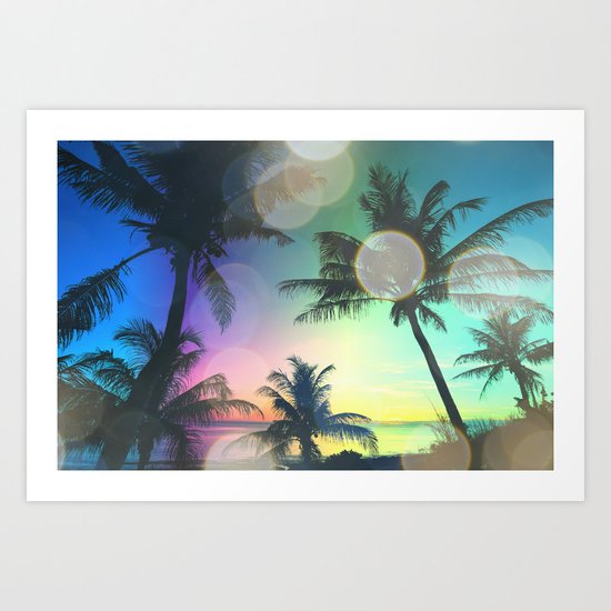 Summer Dreams : Pastel Palm Trees Art Print
