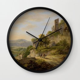 Gezicht op Civita Castellana, Daniël Dupré, Daniël Dupré, 1792 - 1809 Wall Clock