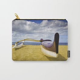 Outrigger canoe on beach Carry-All Pouch