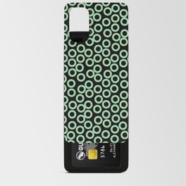 Mint Green And Black Polka Dot,Green And Black Retro Pattern,Mint Green And Black Background, Android Card Case