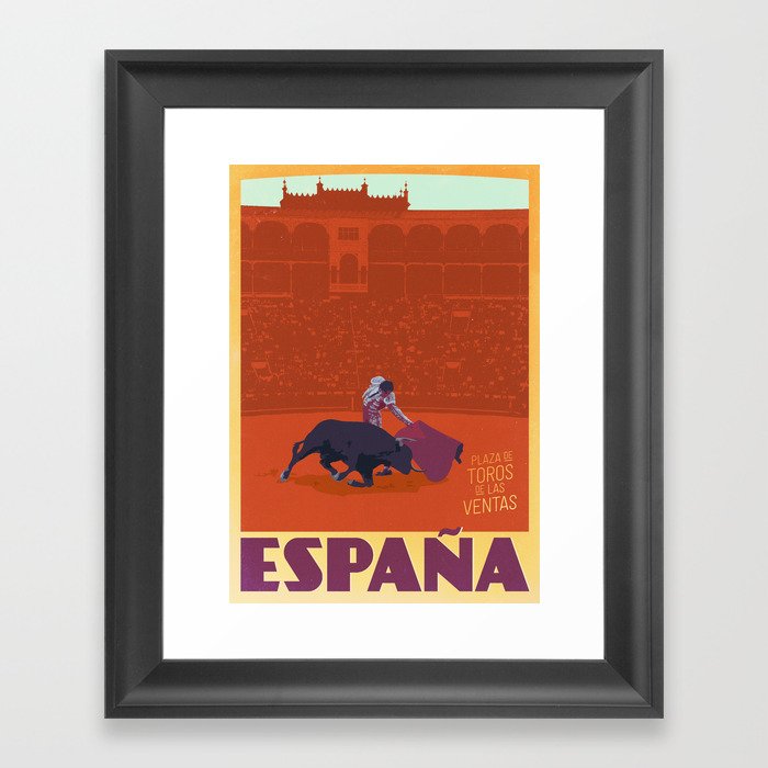 España - Spanish Bullfighting Classic Travel Poster Framed Art Print