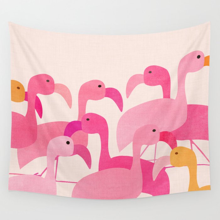Florida Flamingos Wall Tapestry