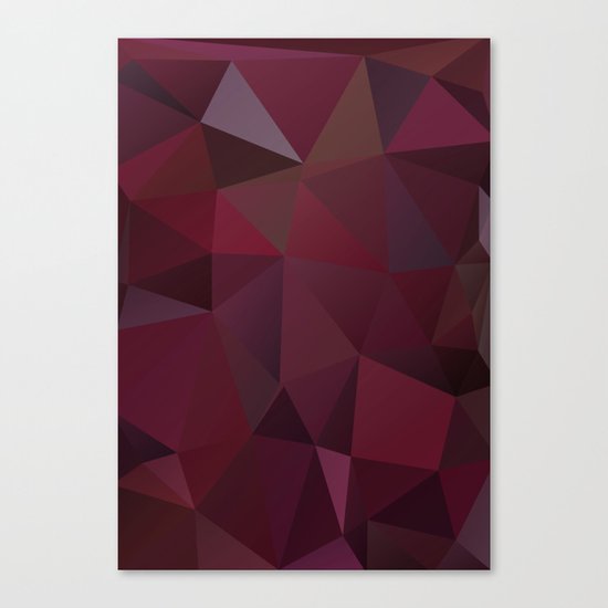 Abstract background of triangles polygon design red marsala colors Canvas Print