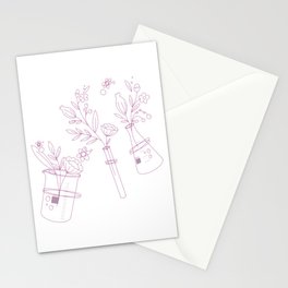 Science fleurissante in pink Stationery Card