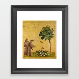 Saint Francis of Assisi Preaching to the Birds by Giotto Framed Art Print