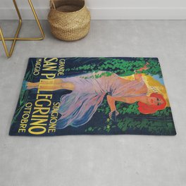 Thermal Water Italian Vintage Poster Area & Throw Rug